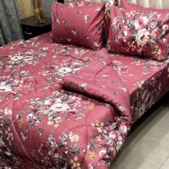 Vicky Razai Complete 6 PCS Bedding Set King Size ? Vicky Razai & Cotton Bedsheet - RZK-006