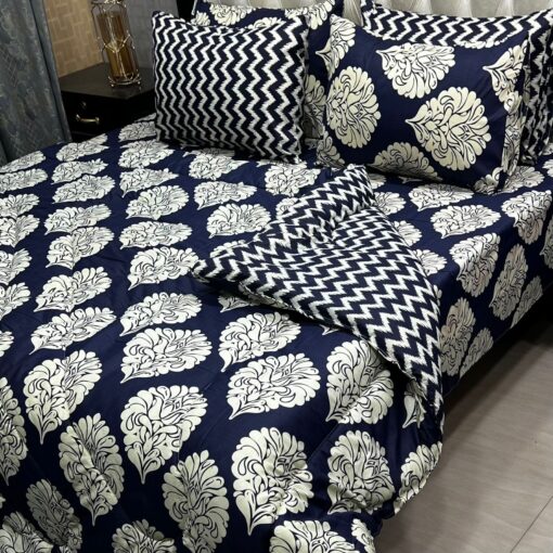 Vicky Razai Complete 6 PCS Bedding Set King Size ? Vicky Razai & Cotton Bedsheet - RZK-005