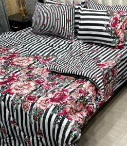 Vicky Razai Complete 6 PCS Bedding Set King Size ? Vicky Razai & Cotton Bedsheet - RZK-004