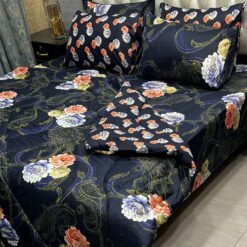 Vicky Razai Complete 6 PCS Bedding Set King Size ? Vicky Razai & Cotton Bedsheet - RZK-030
