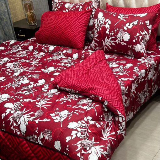 Vicky Razai Complete 6 PCS Bedding Set King Size ? Vicky Razai & Cotton Bedsheet - RZK-029