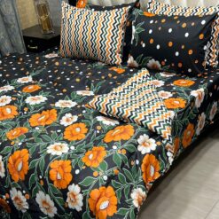 Vicky Razai Complete 6 PCS Bedding Set King Size ? Vicky Razai & Cotton Bedsheet - RZK-027