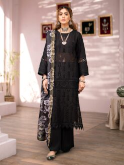 mahnoor chicken kari embroidered 3 piece in lawn stuff with viscose diamond dupatta | mahnoor summer lawn collections 2025