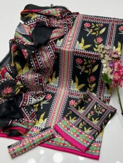 Libas e Khas Tie N Die shamooz silk winter dress 2025 | winter shamooz silk collections 2025