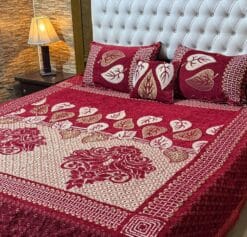 4pc-Velvet-Jacquard-king-size-bedsheet | bedroom support | bedroom design | bedsheet design