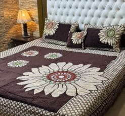4pc-Velvet-Jacquard-king-size-bedsheet | bedroom support | bedroom design | bedsheet design