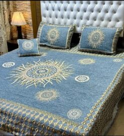 4pc-Velvet-Jacquard-king-size-bedsheet | bedroom support | bedroom design | bedsheet design