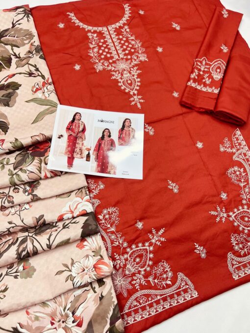 Mohagni 3Pcs Embroidered winter dhanak Collection 2025 | Mohagni winter collections 2025 | Mohagni winter sale 2025