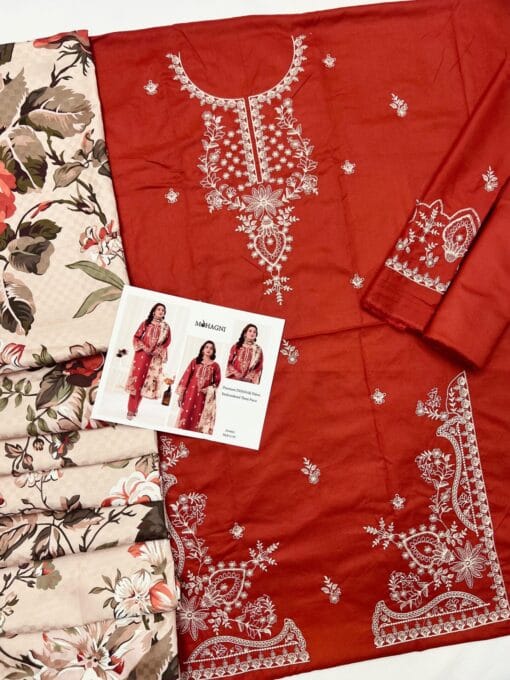 Mohagni 3Pcs Embroidered winter dhanak Collection 2025 | Mohagni winter collections 2025 | Mohagni winter sale 2025