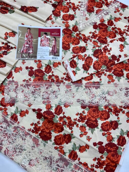 Baroque Digital Printed winter sale 2025 | Baroque unstitched 3 piece premium Digital Printed linen suit 2025 | baroque winter linen sale 2025 | baroque winter 2026
