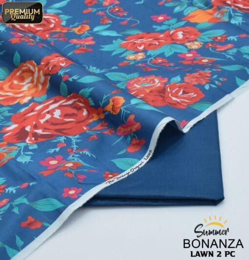 Bonanza Satrangi Lawn BS-00190 | 2 Piece Digital Printed Premium Summer Lawn Dress 2025 Sale