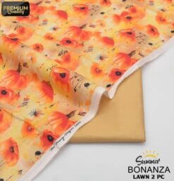 Bonanza Satrangi Lawn BS-00190 | 2 Piece Digital Printed Premium Summer Lawn Dress 2025 Sale