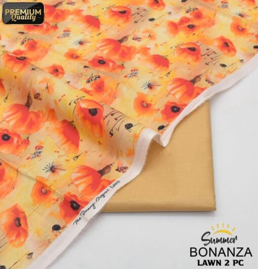 Bonanza Satrangi Lawn BS-00190 | 2 Piece Digital Printed Premium Summer Lawn Dress 2025 Sale