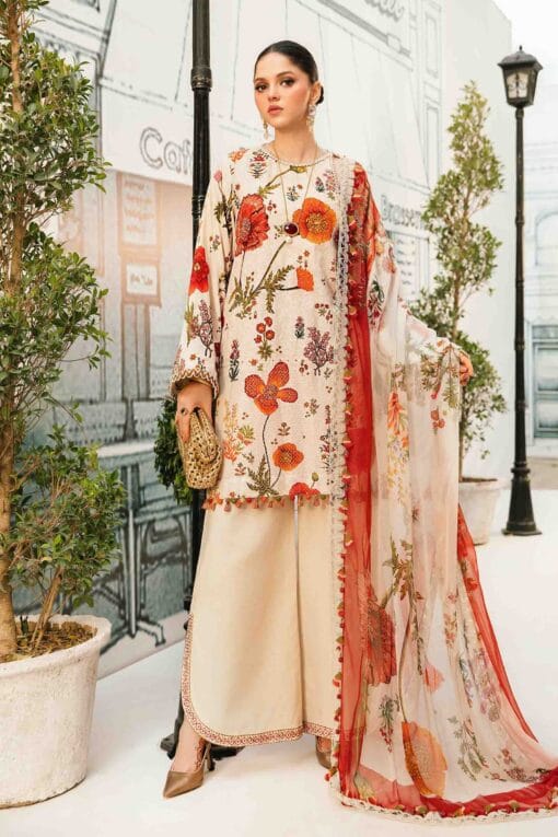 MariaB Lawn MB-108 | 3Pcs Embroidered Summer Lawn Collection 2025