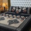 4pc-Velvet-Jacquard-king-size-bedsheet | bedroom support | bedroom design | bedsheet design