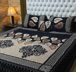 4pc-Velvet-Jacquard-king-size-bedsheet | bedroom support | bedroom design | bedsheet design