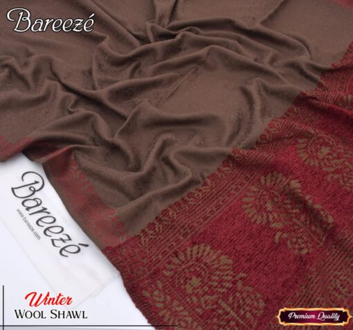 Bareeze Jacquard Wool Shawl for Women | Premium Elegance & Winter Luxury BR-2620