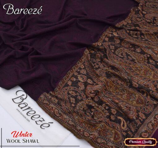 Bareeze Jacquard Wool Shawl for Women | Premium Elegance & Winter Luxury BR-2616