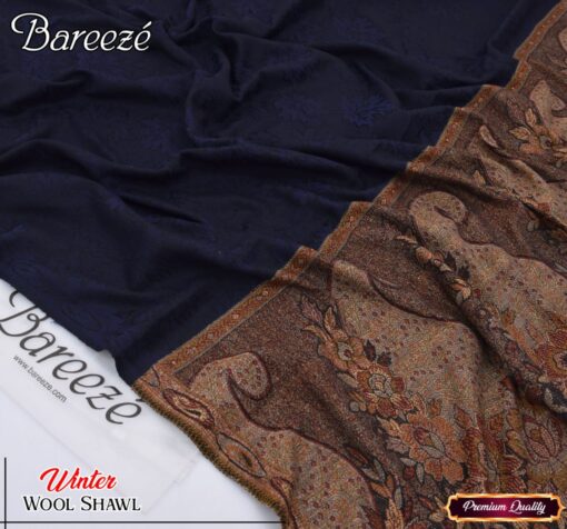 Bareeze Jacquard Wool Shawl for Women | Premium Elegance & Winter Luxury BR-2615