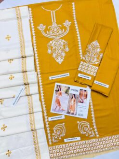 Aisling 3pcs Embroidered dhanak Suit 2025 | Aisling summer sale 2025 | Aisling unstitched 3 piece premium embroidered lawn suit 2025
