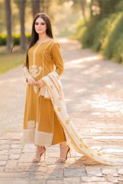 Aisling 3pcs Embroidered dhanak Suit 2025 | Aisling summer sale 2025 | Aisling unstitched 3 piece premium embroidered lawn suit 2025