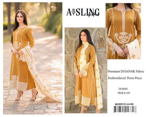 Aisling 3pcs Embroidered dhanak Suit 2025 | Aisling summer sale 2025 | Aisling unstitched 3 piece premium embroidered lawn suit 2025