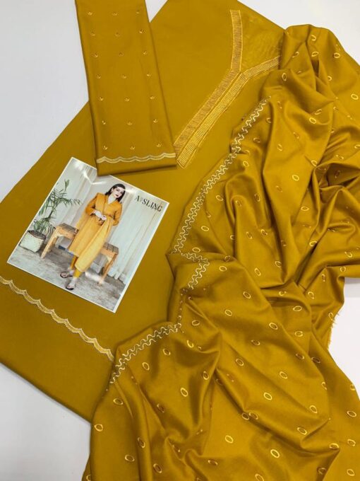 Aisling 3pcs Embroidered dhanak Suit 2025 | Aisling summer sale 2025 | Aisling unstitched 3 piece premium embroidered lawn suit 2025