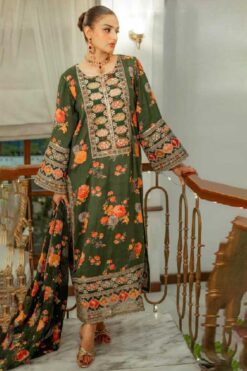 Aneela 3Pcs digital printed Embroidered Winter linen Collection 2025