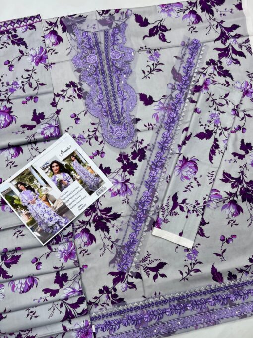 Aneela 3Pcs digital printed Embroidered Winter linen Collection 2025