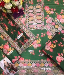 Aneela 3Pcs digital printed Shamooz Silk Unstitched Embroidered Winter Collection 2025 | Aneela's shamoos silk winter sale 2025