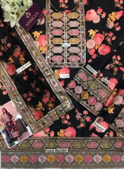 Aneela 3Pcs digital printed Shamooz Silk Unstitched Embroidered Winter Collection 2025 | Aneela's shamoos silk winter sale 2025