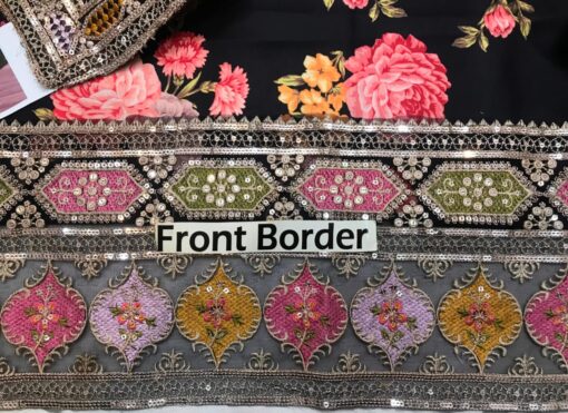 Aneela 3Pcs digital printed Shamooz Silk Unstitched Embroidered Winter Collection 2025 | Aneela's shamoos silk winter sale 2025