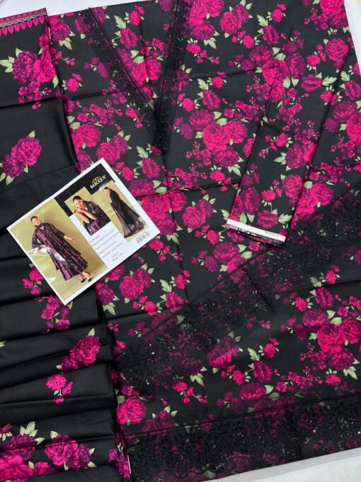 Baroque 3Pcs digital printed Embroidered Winter linen Collection 2025