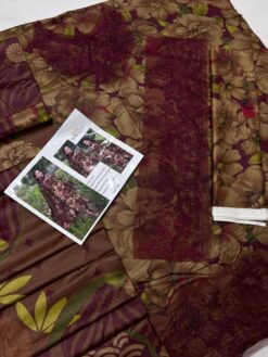 Baroque 3Pcs digital printed Embroidered Winter linen Collection 2025