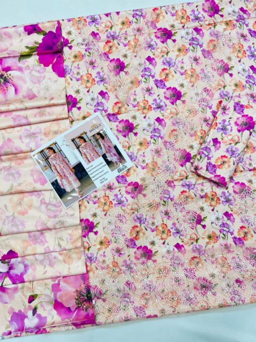 Baroque 3Pcs digital printed Embroidered Winter linen Collection 2025