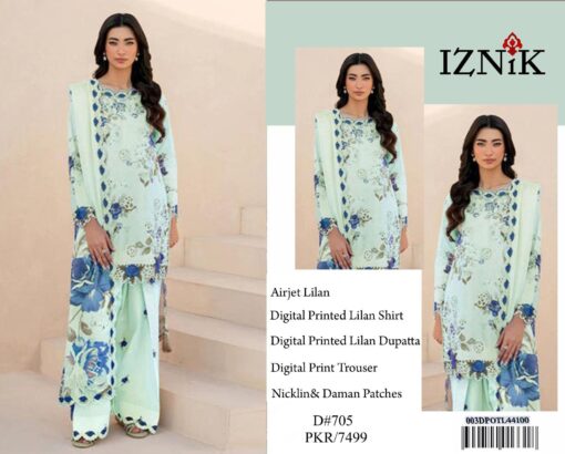 iznk 3Pcs Embroidered Winter Collection 2025