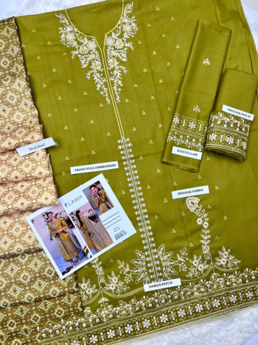 laam winter embroidered dhanak dresses 2025