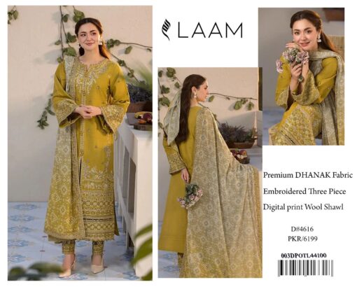 laam winter embroidered dhanak dresses 2025