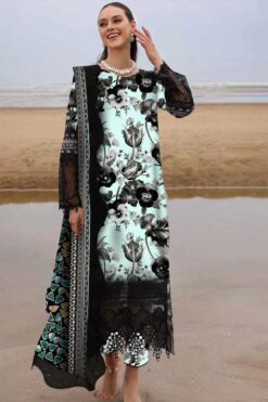 Nureh 3Pcs digital printed Embroidered Winter linen Collection 2025