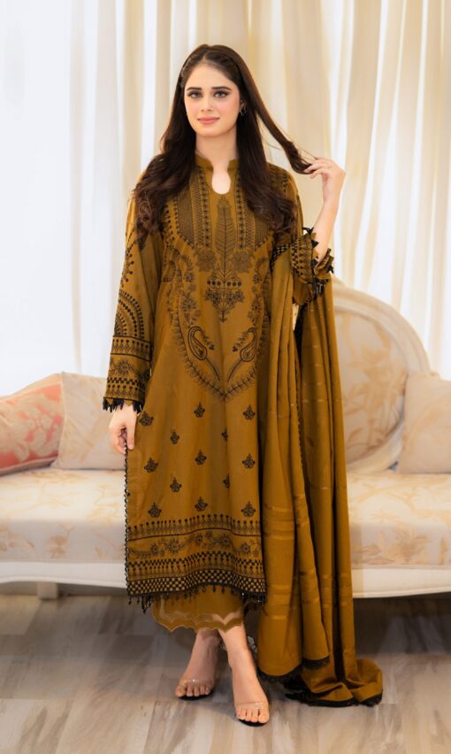 URGE Dhanak UG-1613A | 3Pcs Embroidered Winter Collection 2025