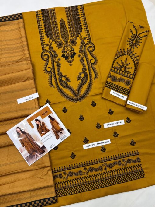 URGE Dhanak UG-1613A | 3Pcs Embroidered Winter Collection 2025 - Image 9