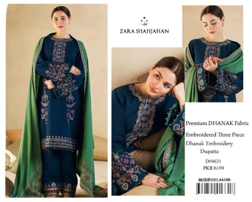 zara shahjahan winter embroidered dhanak dresses 2025
