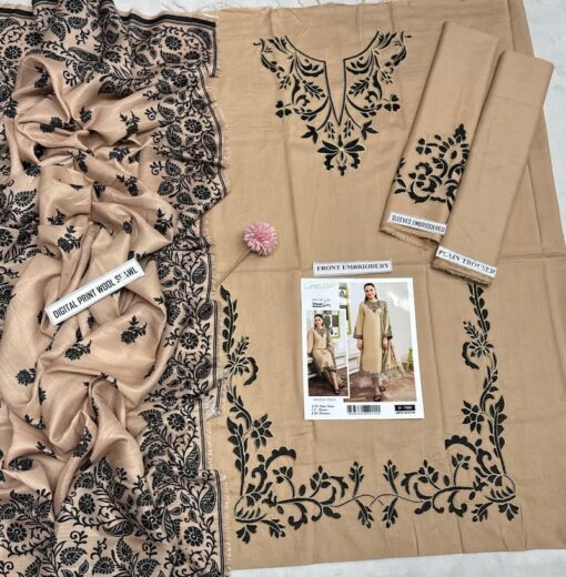 LimeLight embroidered Winter collections with digital printed wool shawl 2025