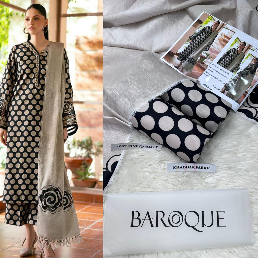 Baroque Khaddar BQ-910A | Unstitched 3Pcs Digital Printed Winter Collection 2025 3 Baroque Khaddar BQ-910A | Unstitched 3Pcs Digital Printed Winter Collection 2025 - Image 2