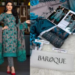 Alternative view of Baroque Khaddar BQ-2435A | 3PC Digital Printed Unstitched Winter Collections 2025