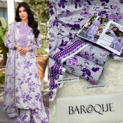 Alternative view of Baroque Khaddar BQ-2436A | 3PC Digital Printed Unstitched Winter Collections 2025