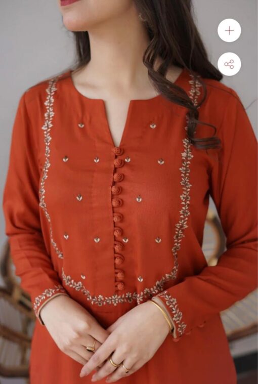 Aisling Dhanak AS-1512 | 3Pcs Embroidered Winter Collection 2025 - Image 3