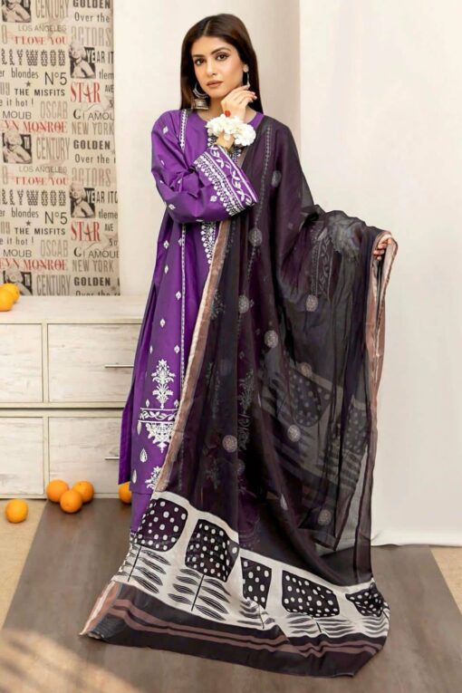 URGE Dhanak UG-1620 | 3Pcs Embroidered Winter Collection 2025 - Image 3