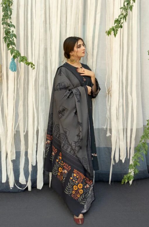 URGE Dhanak UG-1616 | 3Pcs Embroidered Winter Collection 2025 - Image 3