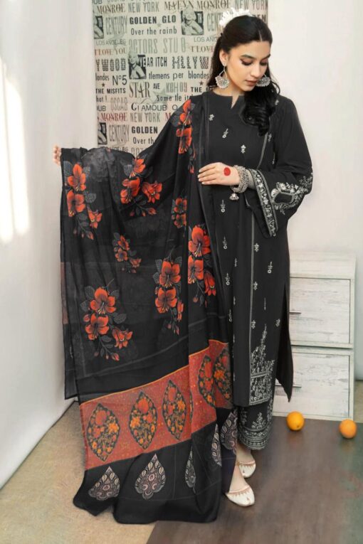 URGE Dhanak UG-1619 | 3Pcs Embroidered Winter Collection 2025 - Image 3